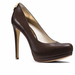 Michael Kors | Women’s Hamilton Black & Gold Platform Pump Heels | 8.5